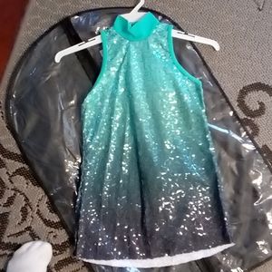 Dance costume is a kids sm/med my daughter was 11 when she wore this,